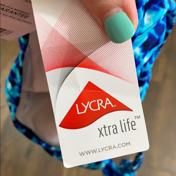 Athleta Blue Tie-Dye Halter Tankini Top - Picture 4 of 5